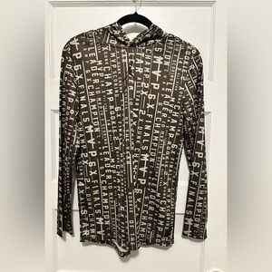 Jordan Dri-Fit Accolades Print Hoodie Long Sleeve Pullover Youth Boys XL Brown